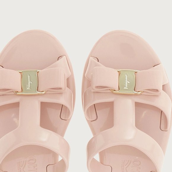 Ferragamo - Pink Jelly Bow Sandal - US8/EU38